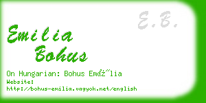 emilia bohus business card